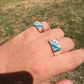 Unique Turquoise Blue Channel Set Diamond Ring  customdiamjewel   