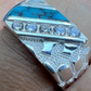 Unique Turquoise Blue Channel Set Diamond Ring  customdiamjewel   