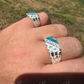 Unique Turquoise Blue Channel Set Diamond Ring  customdiamjewel   
