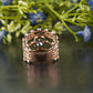 Green Oval Gemstone Multi Row Ring