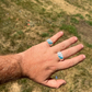 Unique Turquoise Blue Channel Set Diamond Ring  customdiamjewel   