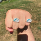 Unique Turquoise Blue Channel Set Diamond Ring  customdiamjewel   