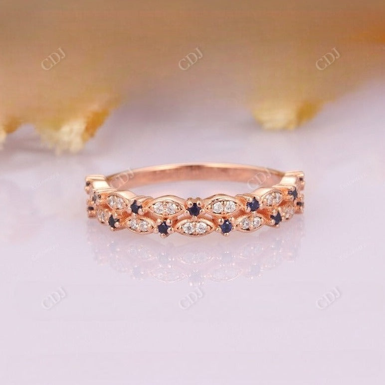0.24CTW Round Cut Natural Diamond Art Deco Wedding Band  customdiamjewel 10 KT Solid Gold Rose Gold VVS-EF