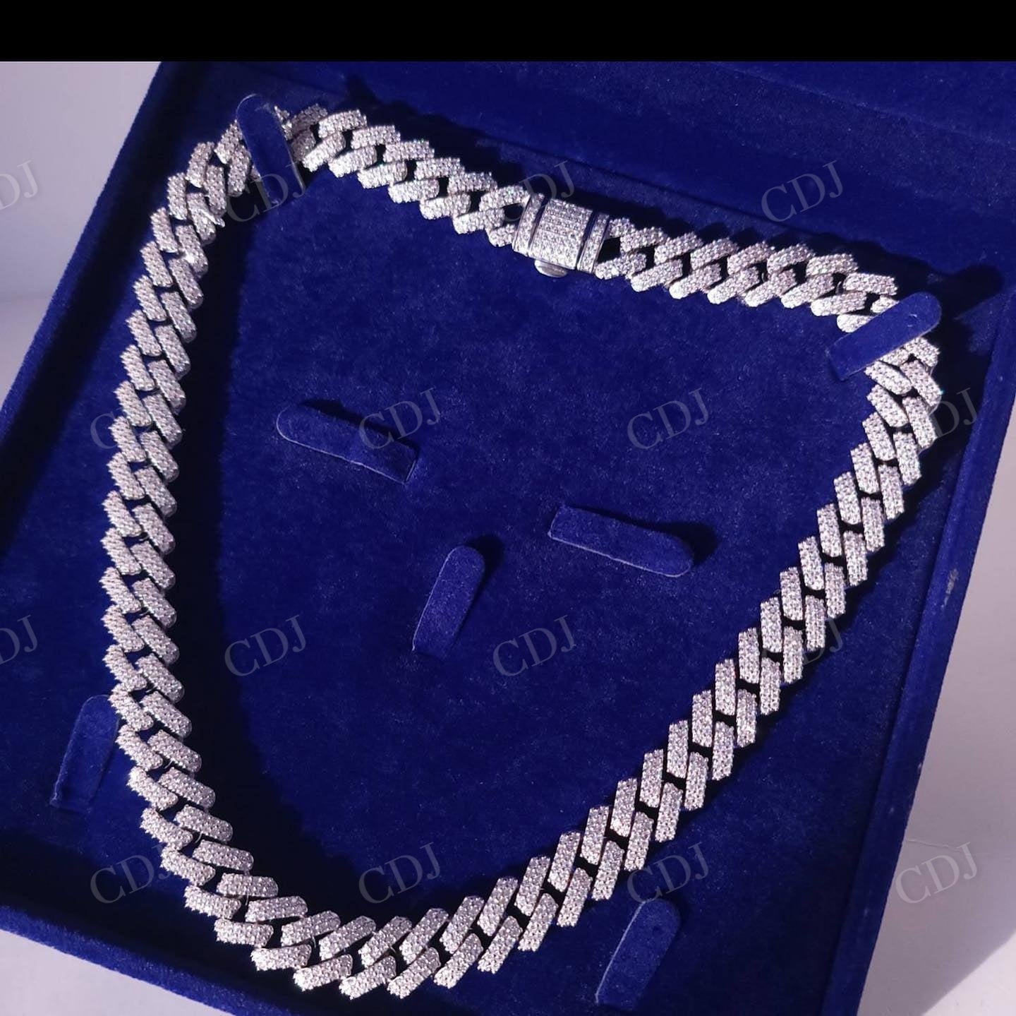 VVS D Moissanite Diamond Cuban Link Chain hip hop jewelry customdiamjewel   