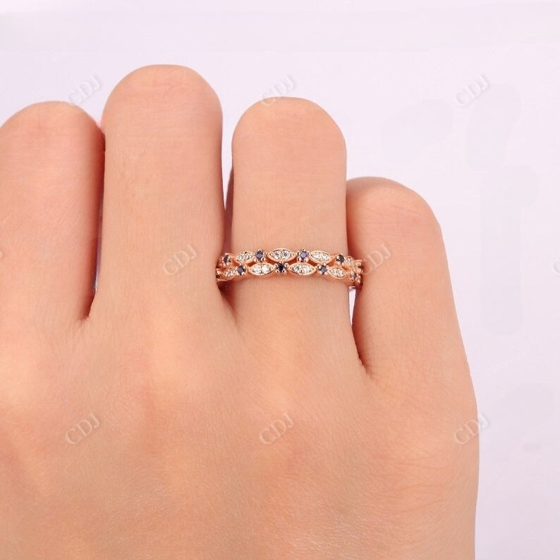 0.24CTW Round Cut Natural Diamond Art Deco Wedding Band  customdiamjewel   