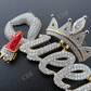 Iced Queen With Crown & Lipstick Pendant  customdiamjewel   