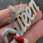 Iced Queen With Crown & Lipstick Pendant  customdiamjewel   