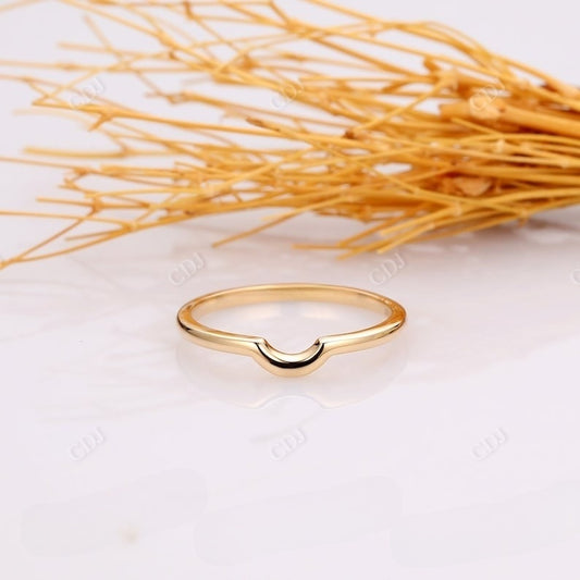 Plain Curved Solid Yellow Gold Wedding Band Wedding Band customdiamjewel   