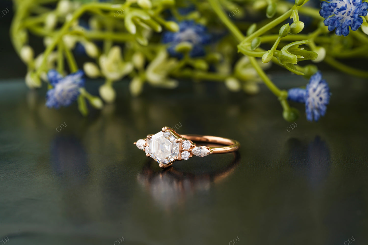 Unique Lab-Grown Diamond Art Deco Ring