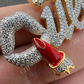 Iced Queen With Crown & Lipstick Pendant  customdiamjewel   