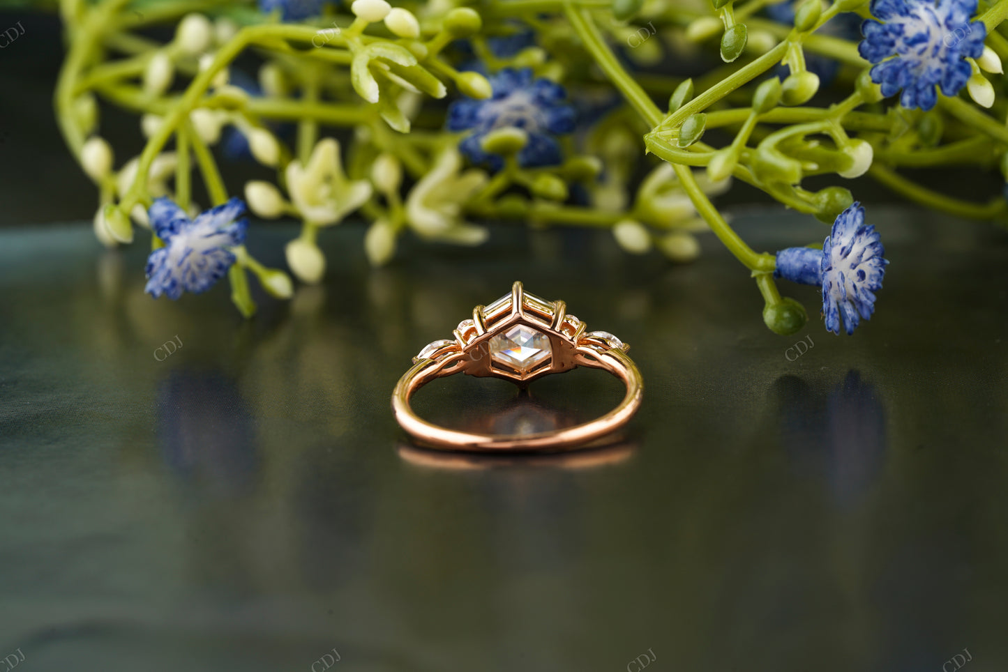 Unique Lab-Grown Diamond Art Deco Ring