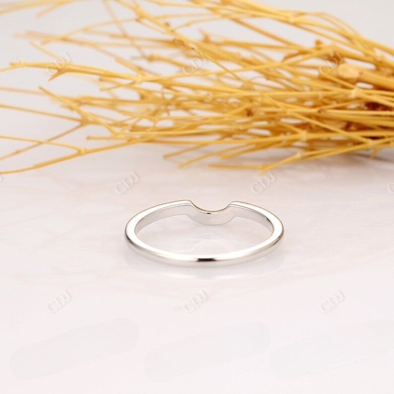 14K Solid Yello Gold Plain Curved Wedding Band  customdiamjewel   