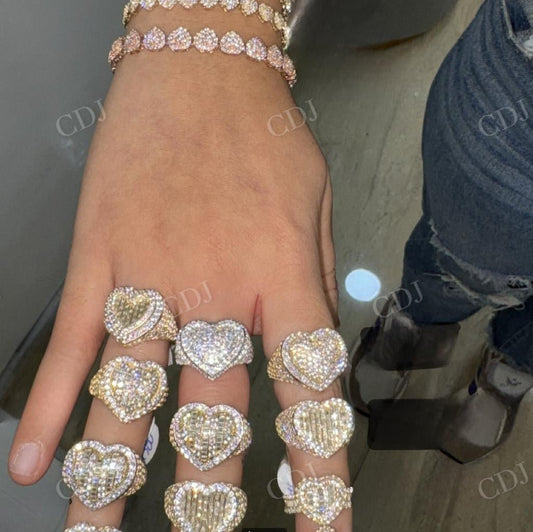 Heart Shape Iced Out Hip Hop Ring For Men hip hop jewelry CustomDiamJewel   