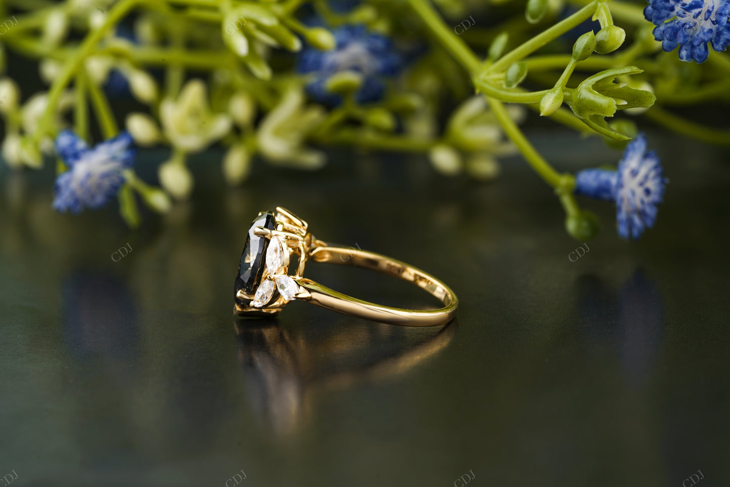 Moissanite Diamond Marquise Statement Ring