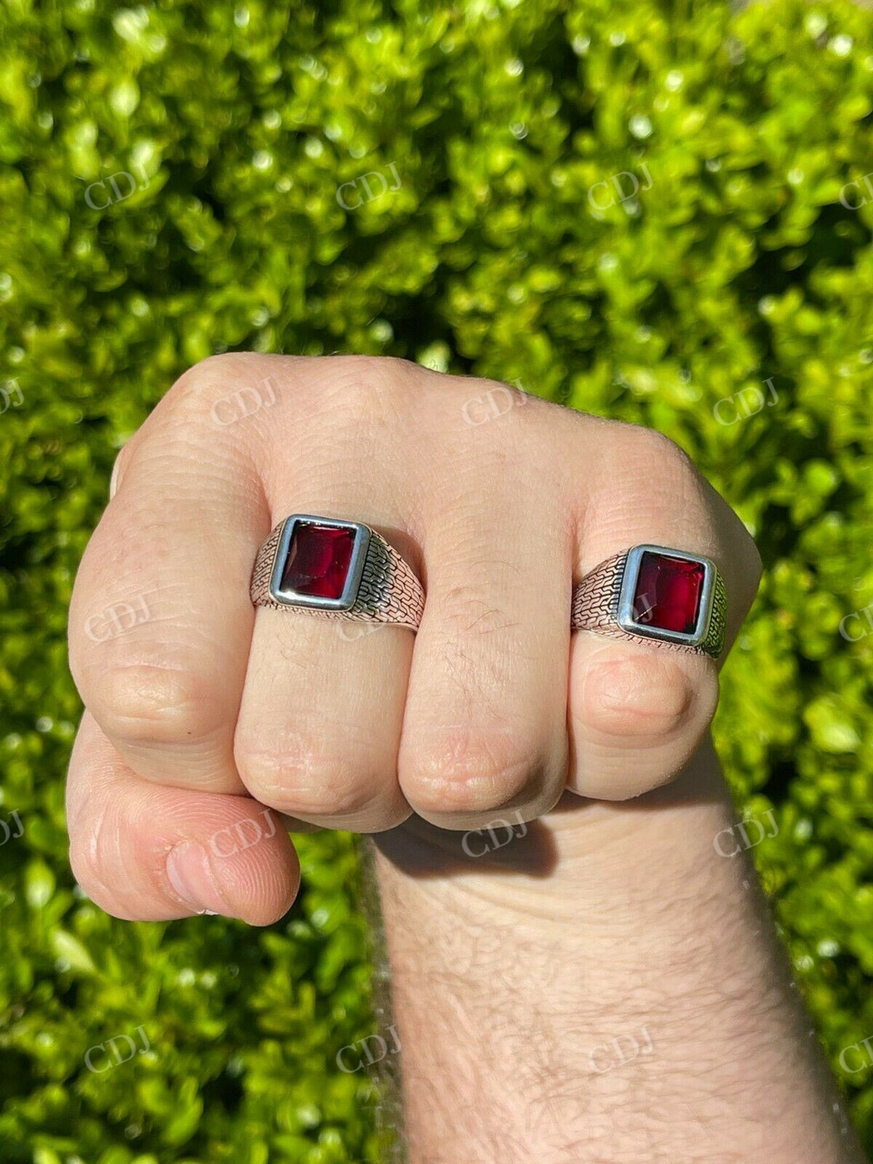 Sterling Silver Bezeled Set Ruby Stone Ring  customdiamjewel   