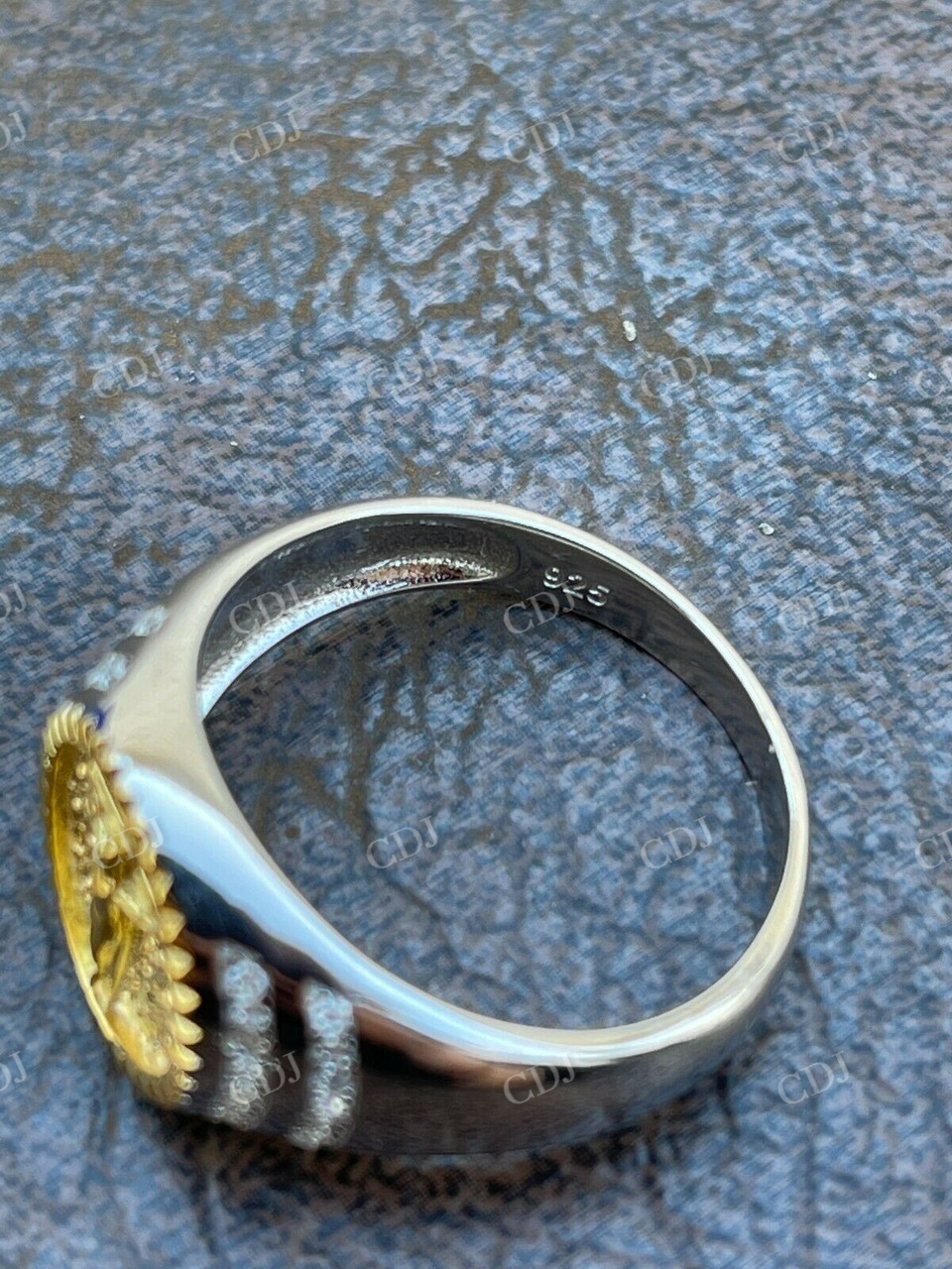 Unique Two Tone Jesus Statue Ring  customdiamjewel   