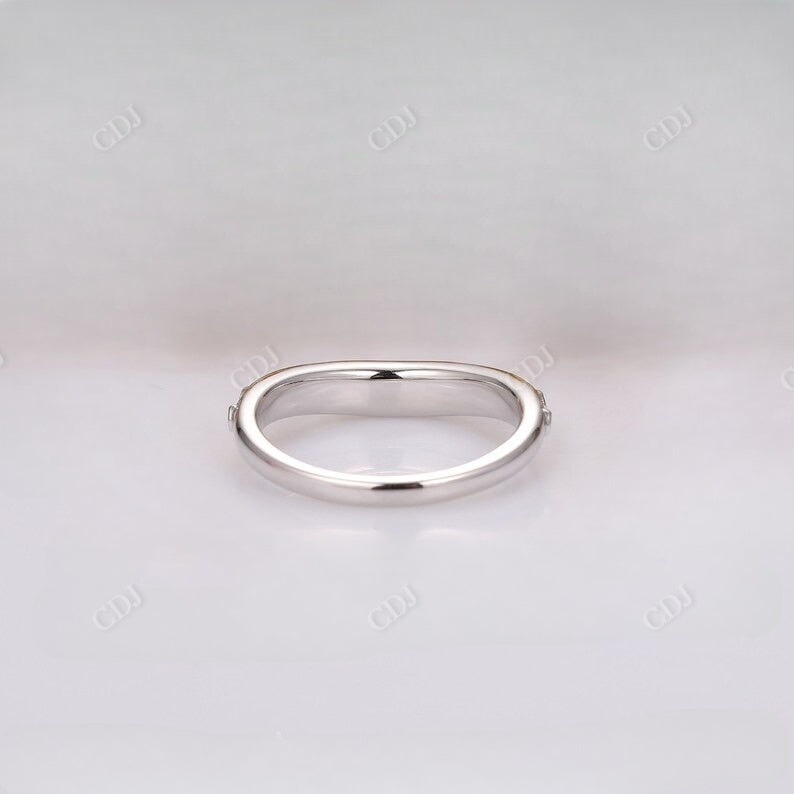 Round Cut Gemstone Curved Moissanite Wedding Band Wedding Band customdiamjewel   
