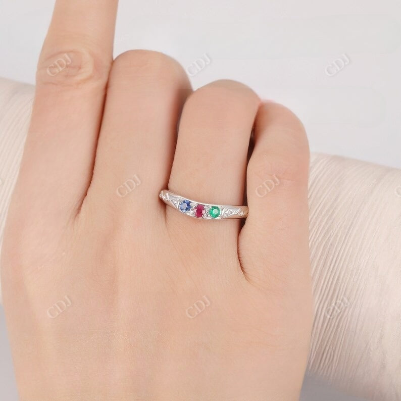 0.21CTW Round Cut Real Diamond Video Game Matching Wedding Band  customdiamjewel   
