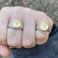 Unique Two Tone Jesus Statue Ring  customdiamjewel   