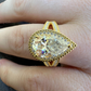 Pear Cut Moissanite Halo Split Shank Ring  customdiamjewel   