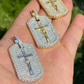 Dog Tag Iced Baguette Diamond Jesus Pendant  customdiamjewel   