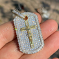 Dog Tag Iced Baguette Diamond Jesus Pendant  customdiamjewel   