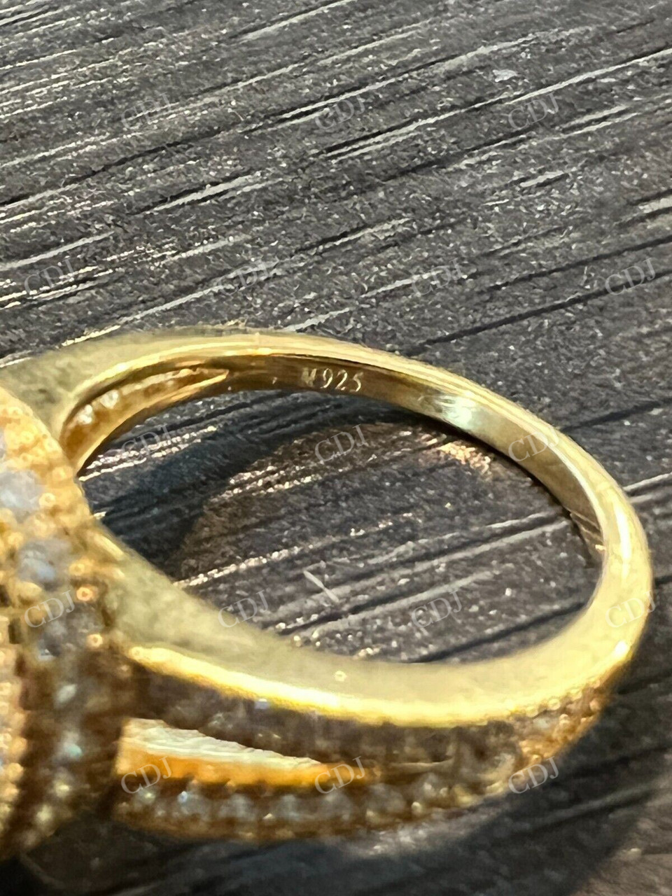 Pear Cut Moissanite Halo Split Shank Ring  customdiamjewel   