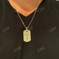 Dog Tag Iced Baguette Diamond Jesus Pendant  customdiamjewel   