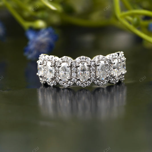 Oval Lab-Grown Diamond Halo Wedding Ring