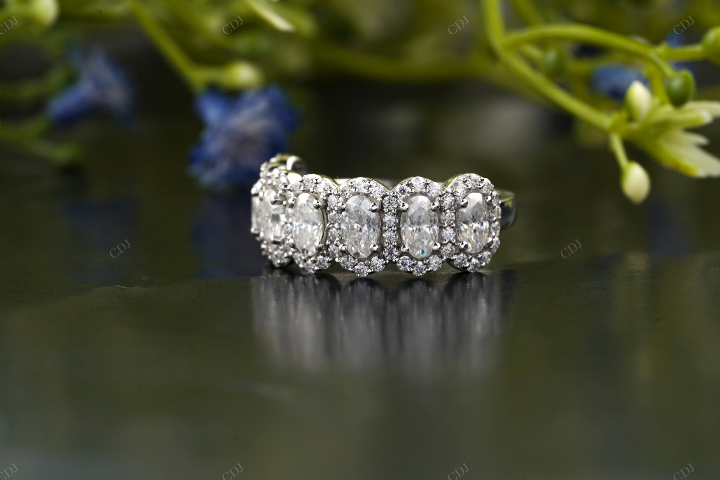 Oval Lab-Grown Diamond Halo Wedding Ring