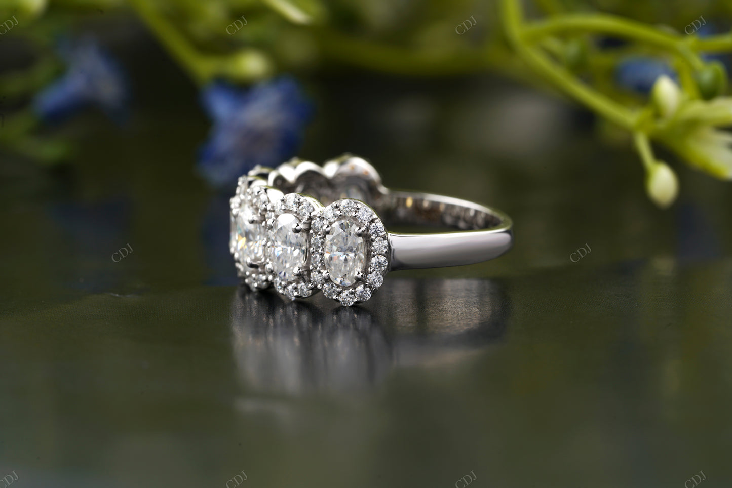 Oval Lab-Grown Diamond Halo Wedding Ring