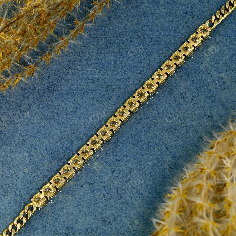 Lab Grown Diamond Cuban Link Tennis Bracelet  customdiamjewel   