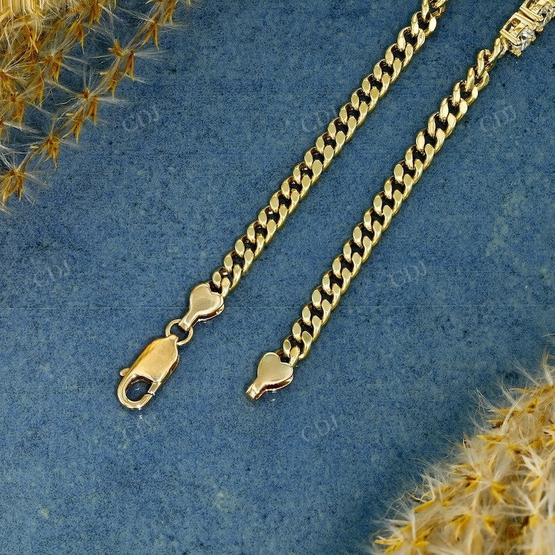 Lab Grown Diamond Cuban Link Tennis Bracelet  customdiamjewel   