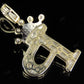 Iced Out Diamond 14K Gold Letter 'P' Initial Custom Pendant CustomDiamJewel