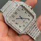 Bust Down Cartier Santos Custom Men's Moissanite Watch customdiamjewel