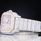 Moissanite Square Dial Iced Out Cartier Santos Watch customdiamjewel