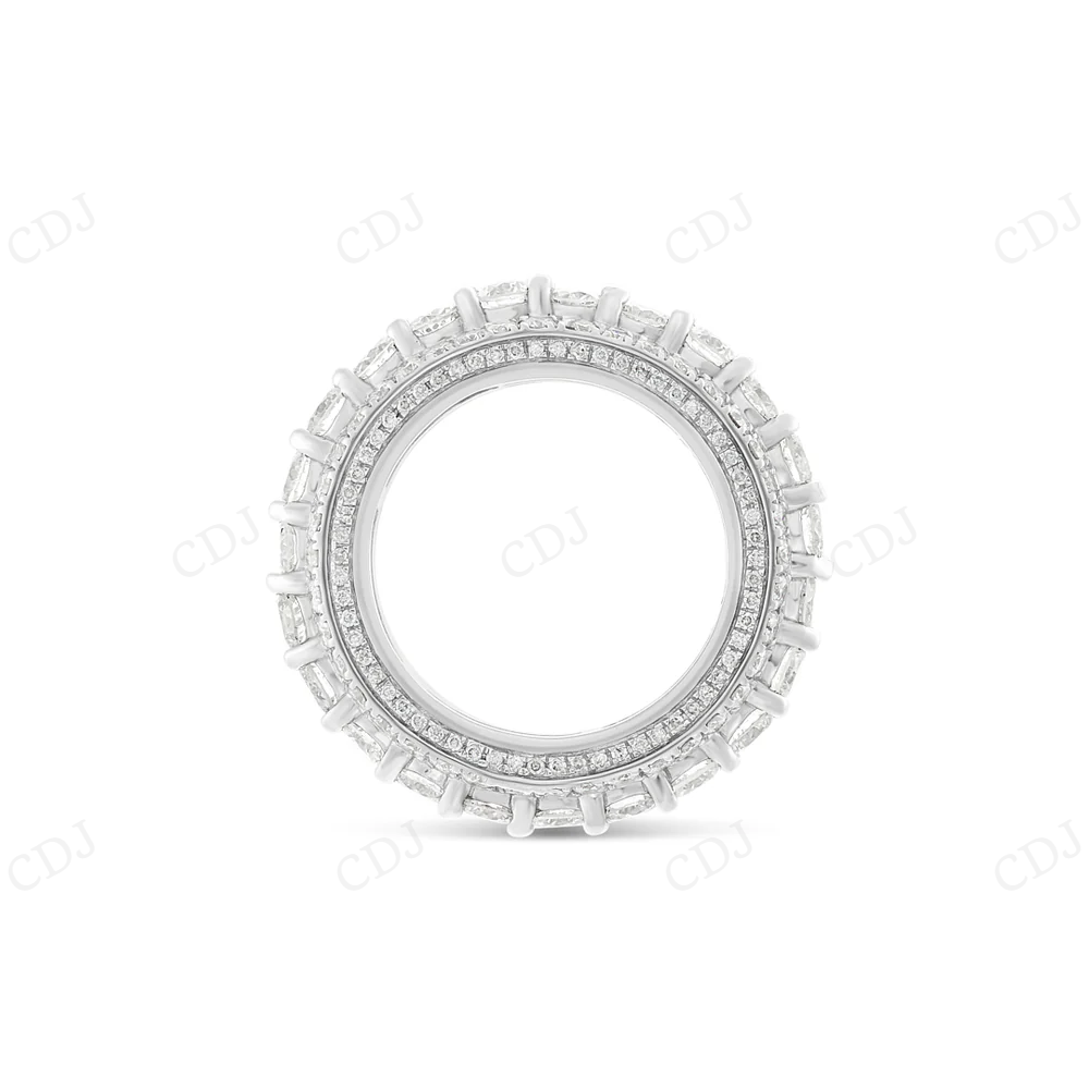 925 Sterlingn Silver 5 Row Moissanite Diamond Eternity Band hip hop jewelry CustomDiamJewel