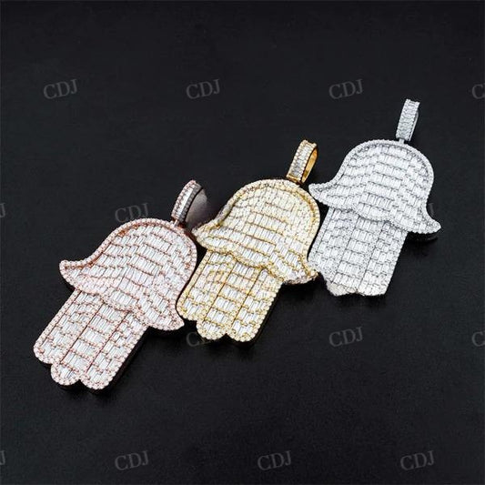 Diamond Hamsa Hip Hop Pendant For Men  customdiamjewel   