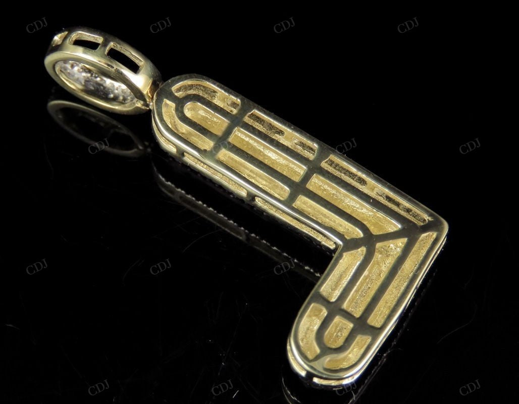 1.4" 0.65 CTW 18K Gold Natural Diamond Custom L Letter Pendant CustomDiamJewel