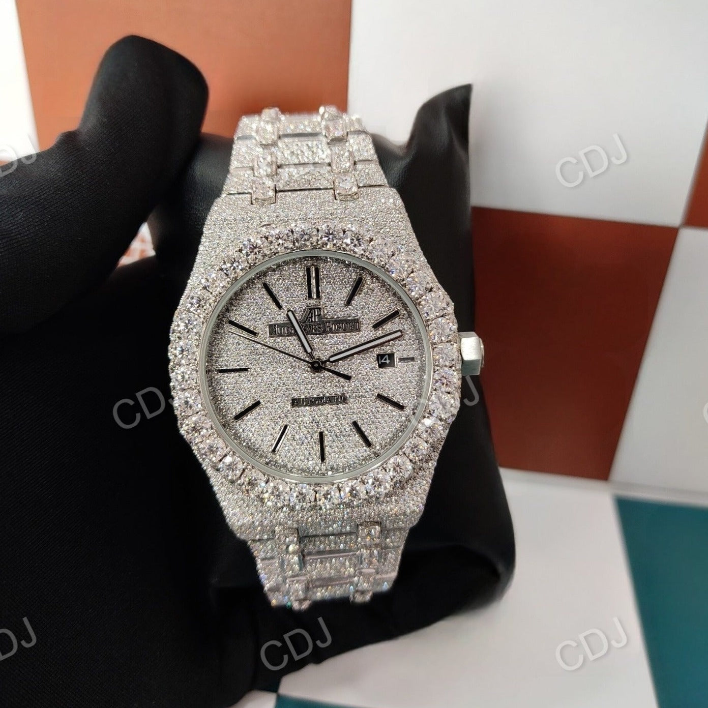 Luxury Moissanite Diamond Full White Fully Iced Out AP Modified Design Watch customdiamjewel