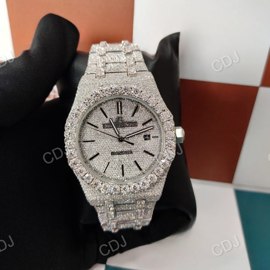 Luxury Moissanite Diamond Full White Fully Iced Out AP Modified Design Watch customdiamjewel