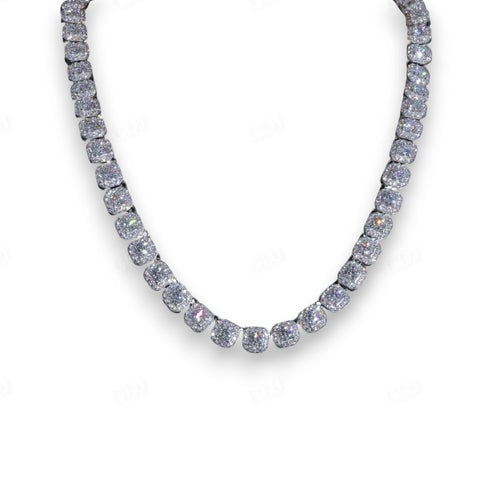 6.5mm Lab Diamond Full Iced Out Box Chain In 10K Solid Gold hip hop jewelry CustomDiamJewel