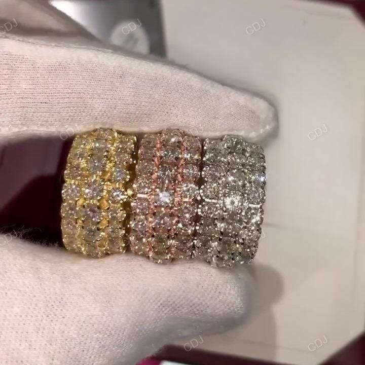 Hip Hop Cluster Diamond Set Gold Men's Band For Anniversary Gift hip hop jewelry CustomDiamJewel   