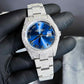 Rolex Blue Dial Iced Out Moissanite Watch customdiamjewel