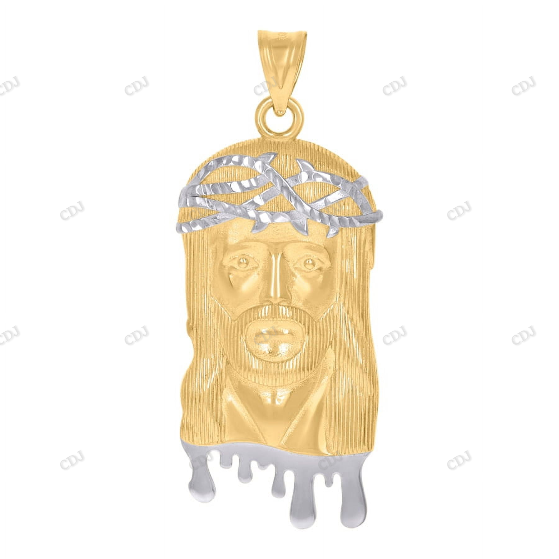 Two tone Religious Dripping Charm Jesus Pendant hip hop jewelry CustomDiamJewel