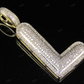 1.4" 0.65 CTW 18K Gold Natural Diamond Custom L Letter Pendant CustomDiamJewel