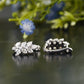 White Gold Lab Grown Diamond Cluster Lever Back Earrings