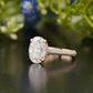 Oval Lab-Grown Three-Row Pavé Ring