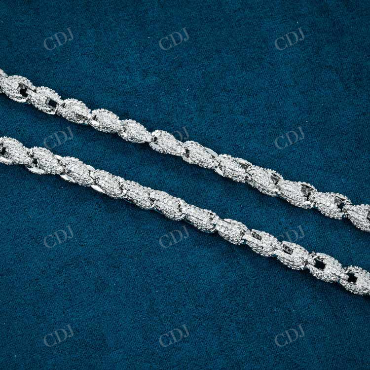 7MM Rope Chain Sterling Silver Iced Out Hip Hop chain hip hop jewelry customdiamjewel   