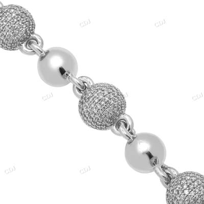 10K Gold Natural Diamond Ball Bracelet hip hop jewelry CustomDiamJewel